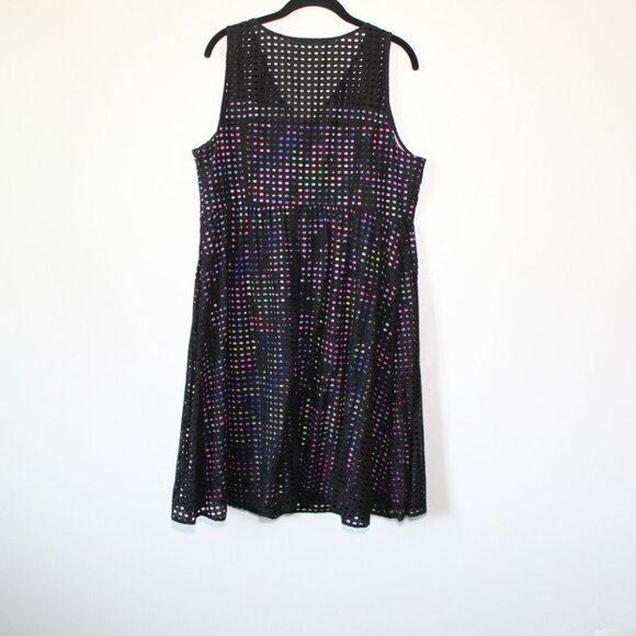 NWT Lane Bryant Perforated Eyelet Dress Black Multicolor Plus Size 18 H12952 - Picture 8 of 11